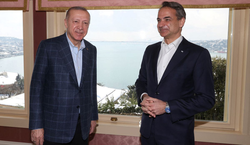 Turkish President Tayyip Erdogan meets with Greek Prime Minister Kyriakos Mitsotakis in Istanbul